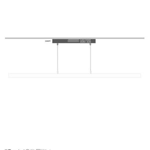 May include: A diagram showing a linear suspension canopy system with a black canopy and the text "CLASS II POWER SOURCE - AC/DC".