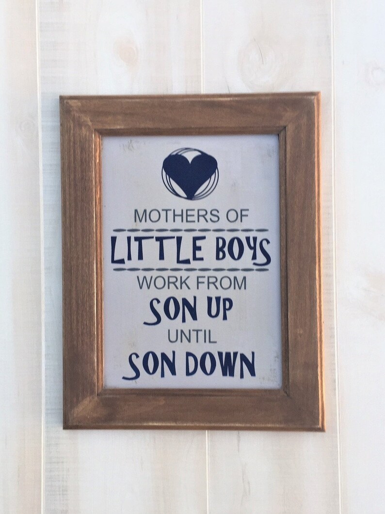 Mother S Day Sign Boy Mom Wood Birthday Image 0