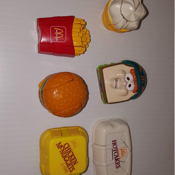 Menge 6 Jahrgang McDonalds Happy Meal Transformator Essen Spielzeug