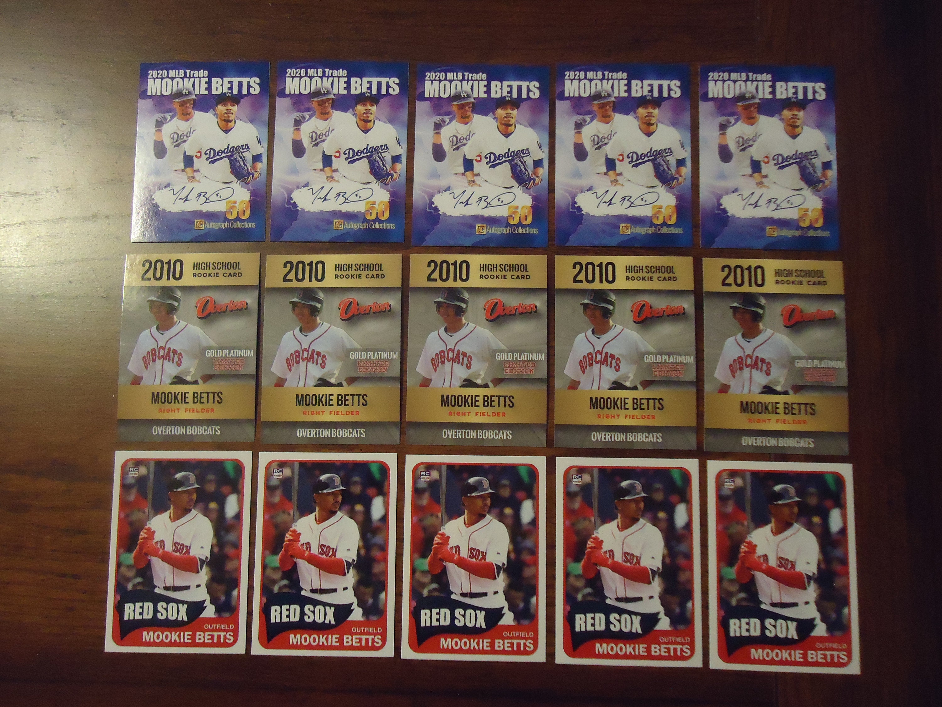 15 Card Mookie Betts Lot 5 2020 MLB Trade 1st Dodgers - Etsy
