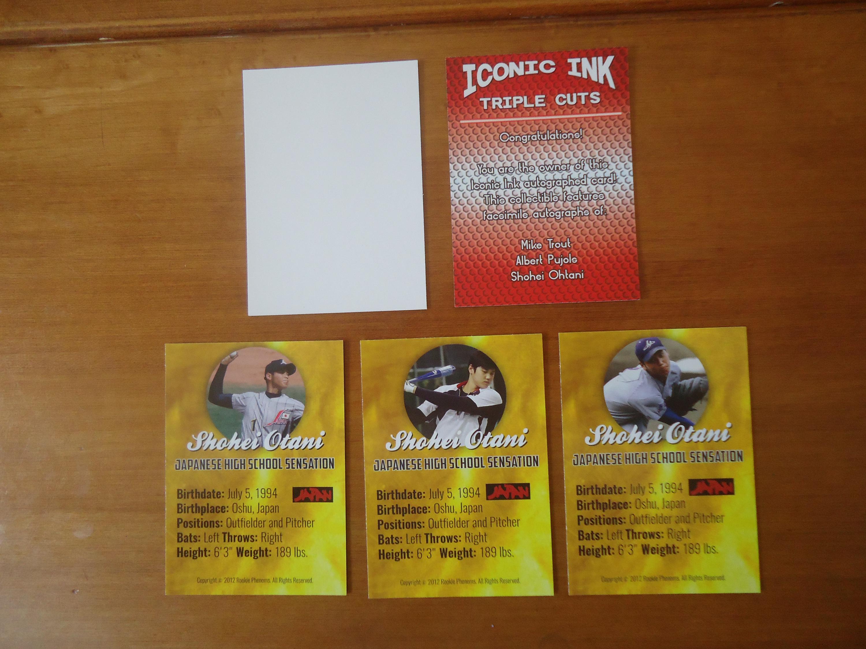 Shohei Otani 5 Card Lot Gold 2012 Rookie Phenoms Pitching
