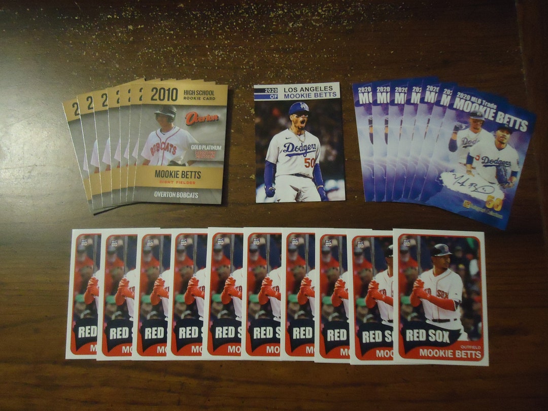25 Card Mookie Betts Lot 7 2020 1st Dodgers Facsimile Auto 7 2010 HS