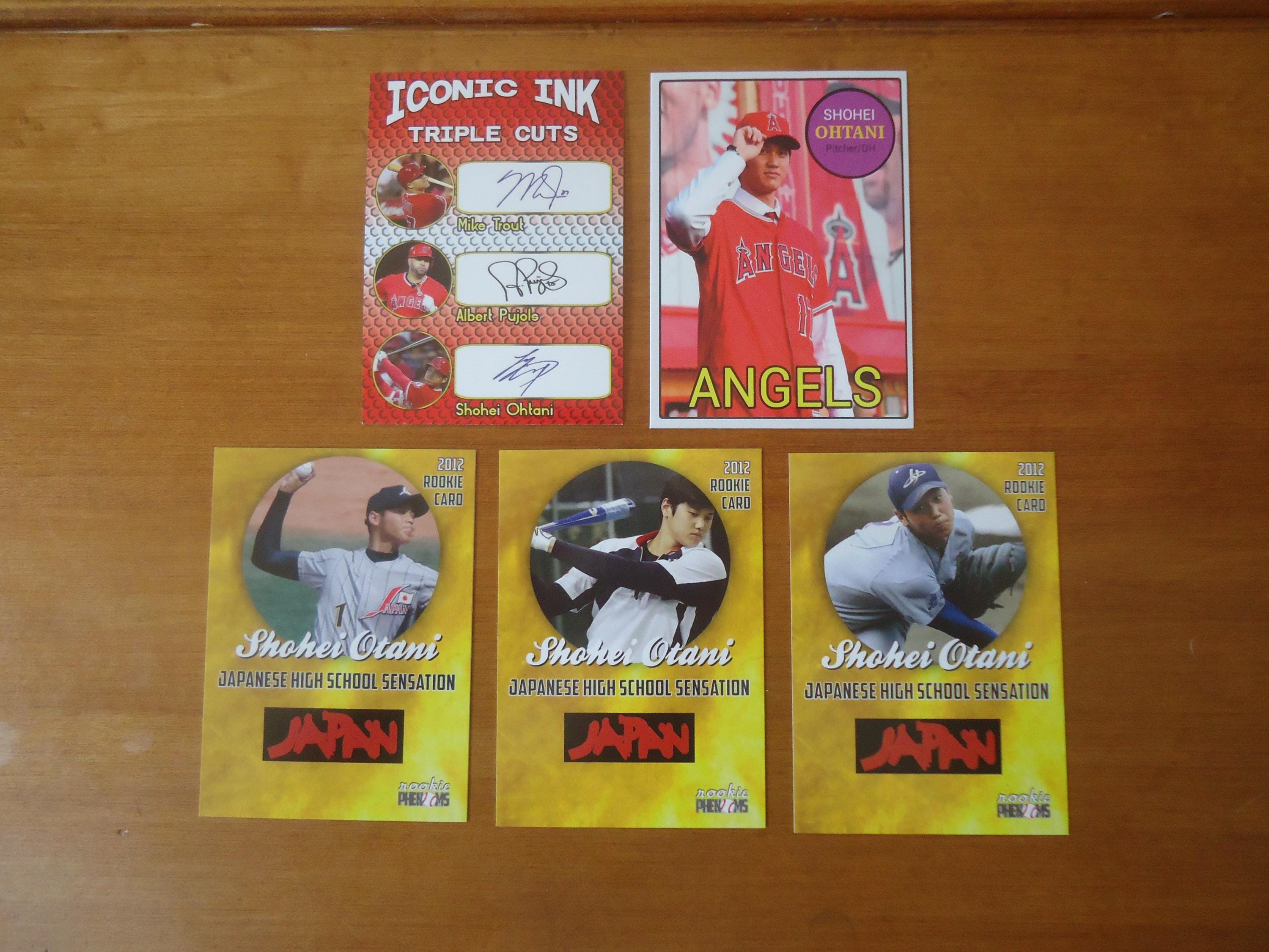 Shohei Otani 5 Card Lot Gold 2012 Rookie Phenoms Pitching