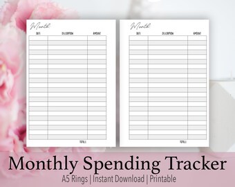 spending tracker etsy