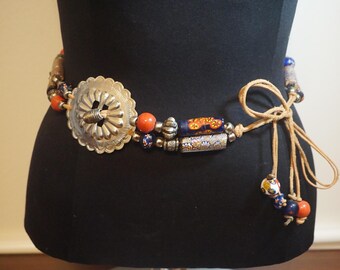 Vintage beaded belt, velcro closure s-l400.jpg main image 4