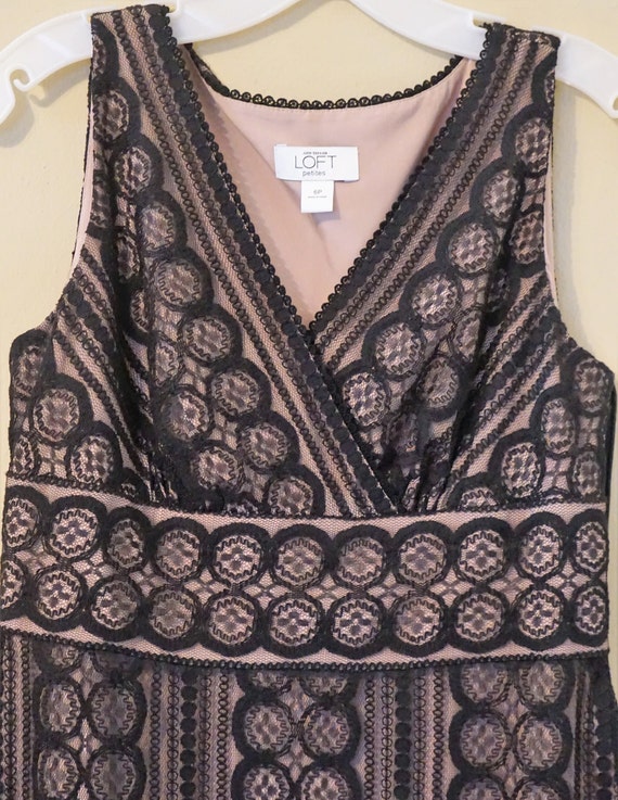 loft lace dress Strappy Lace Trim Pintucked Midi Pocket Dress
