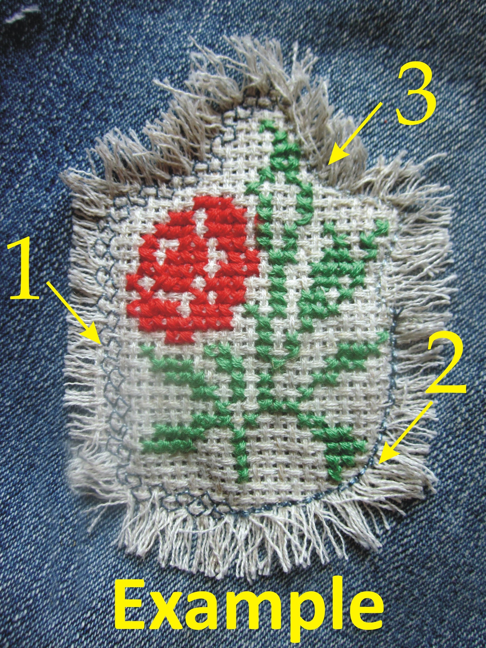 Premade crossstitch embroidered patches clothes decoration Etsy