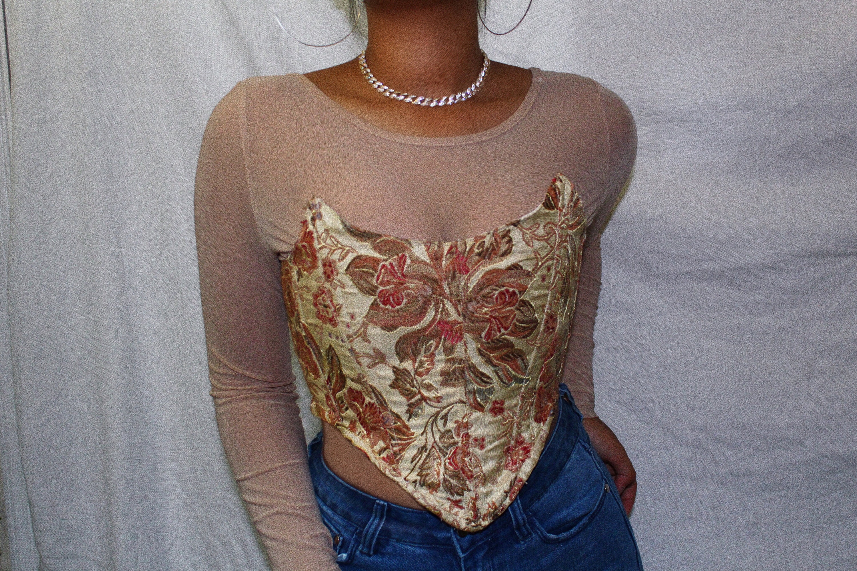 Handmade Corset Top Made Using Vintage Recycled Materials Etsy