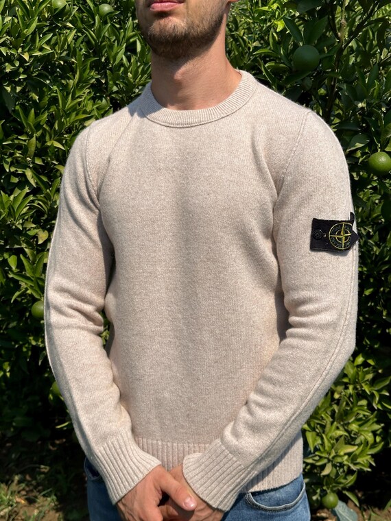 Stone Island Knit Collection Light Pullover Crew Neck Beige Sweater Size M Etsy UK