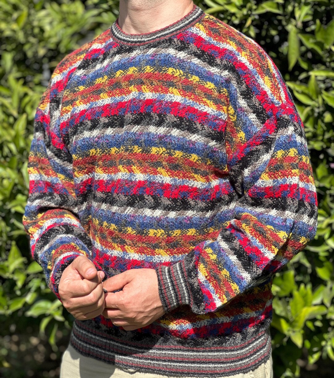 90s ビンテージ MISSONI SPORT ニット ポロシャツアーカイブ 美色】 90sヴィンテージ ミッソーニ MISSONI CLUB 半袖 カノコ
