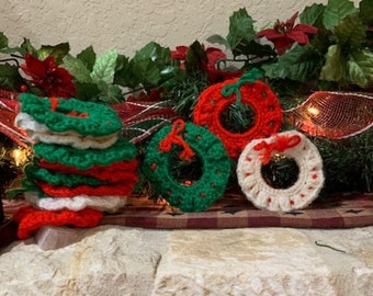 Beaded Ornaments Christmas Wreath Candy Cane Tree Vanna Crochet Pattern NEW