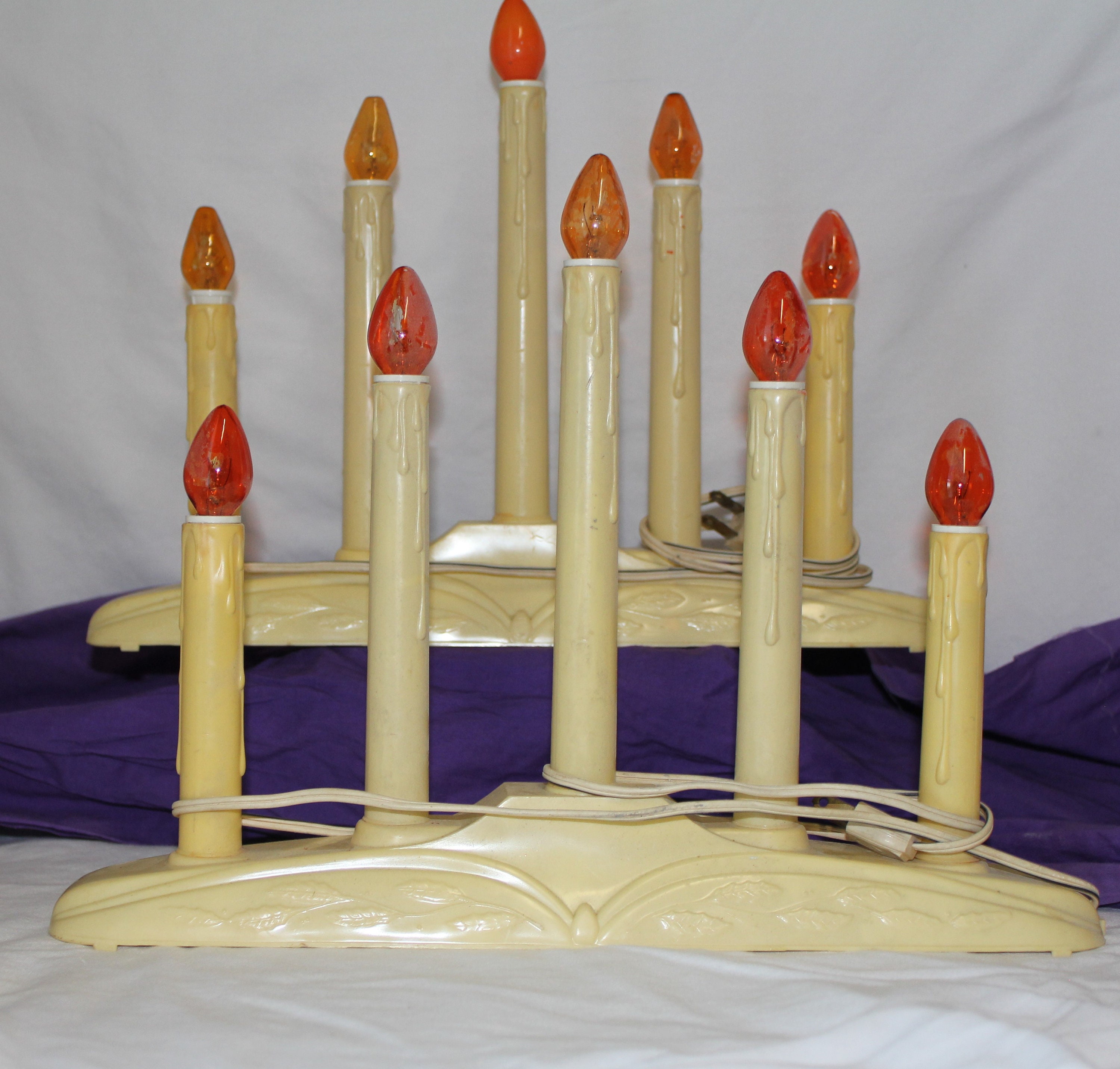 Vintage Electric Christmas Candles Window Plastic Candolier Etsy