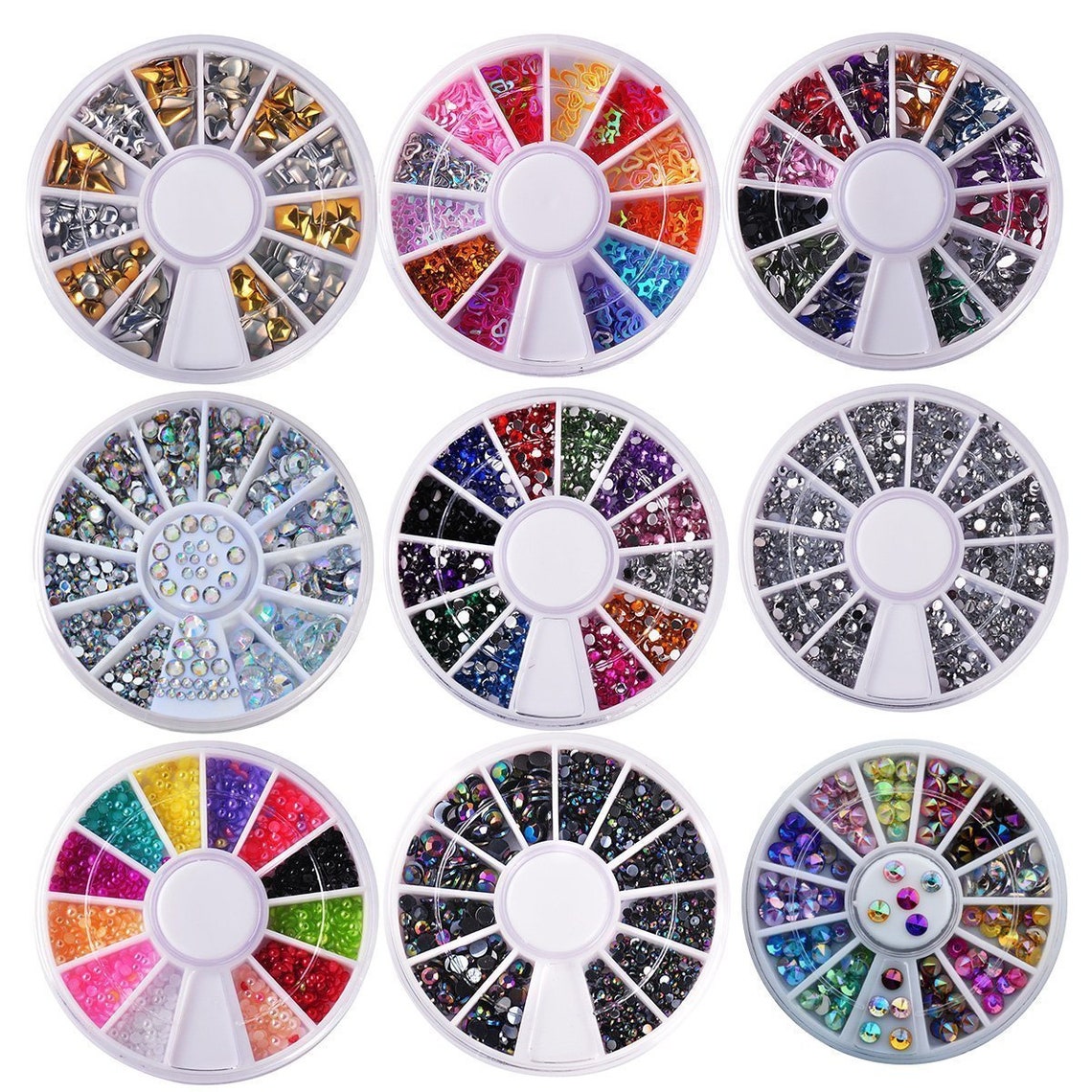 Nail Art Decor Accessories Nail Rhinestones and Metal Beads 6 Etsy