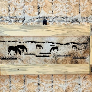 Range Horses Branded Cowhide