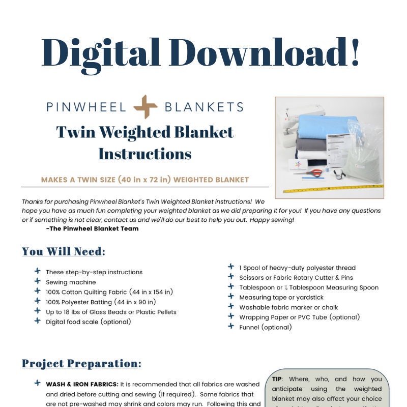 Weighted Blanket Instructions Step-by-step Details on How to Make a ...