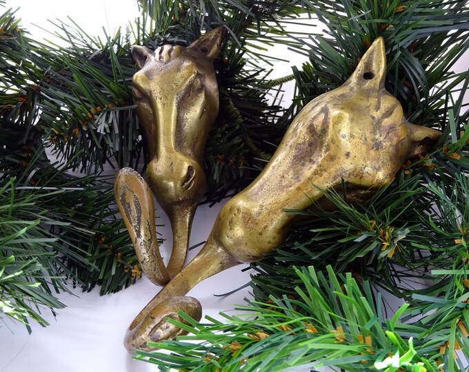 Horse Coat Hook Solid Brass Wall Mounted Fixture Heavy Duty Etsy