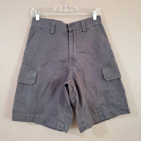 VTG Gap Mens High Rise Canvas Cargo Shorts Size 28 Gray 2000