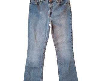 VTG Y2K SO Womens Jeans Size 13S Short Faded Blue Mid Rise Boot Cut Stretch