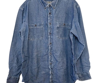 Vintage Country Tuff Denim Shirt Men's XL Long Sleeve Button Down
