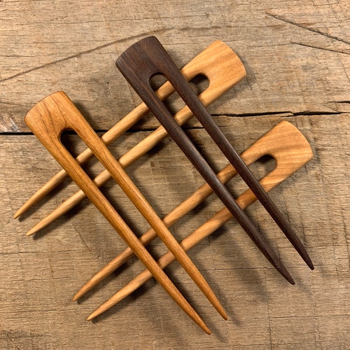 Handmade Wooden Hair Pin / Hair Fork Etsy