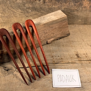 Handmade Wooden Hair Pin / Hair Fork Padauk