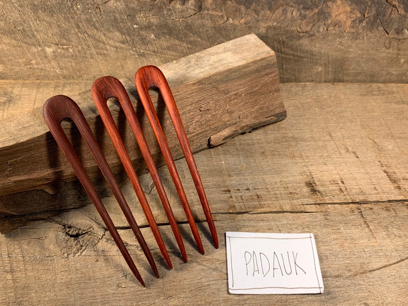 Handmade Wooden Hair Pin / Hair Fork Padauk