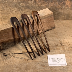 Handmade Wooden Hair Pin / Hair Fork Walnut