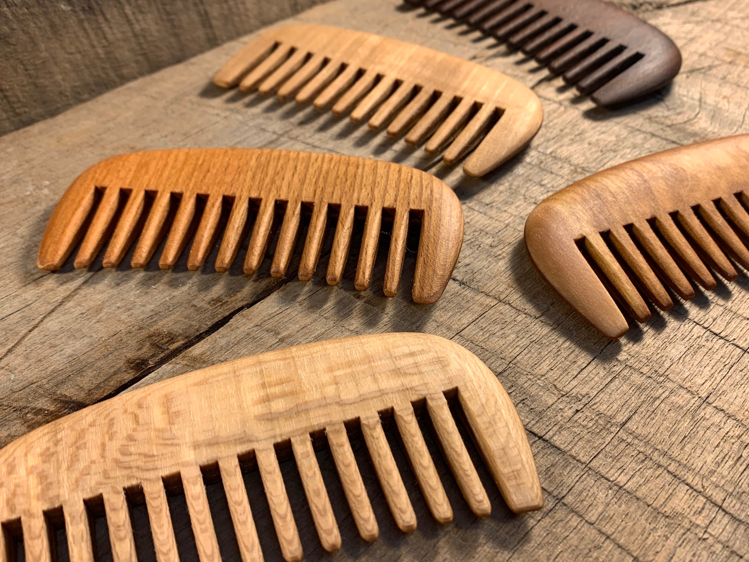 Wooden Comb Wooden Brush Wide Tooth Comb Handmade Rosewood Comb with Handle  - WC076