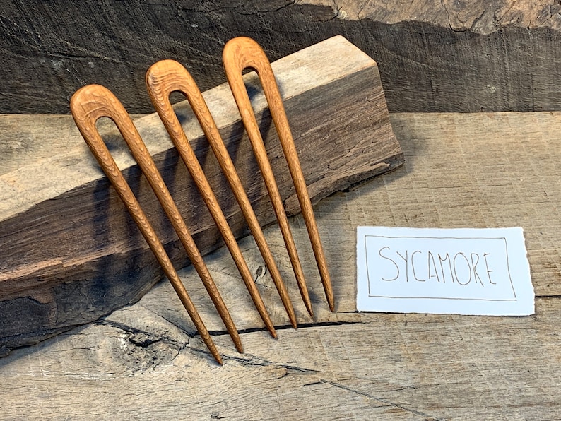 Handmade Wooden Hair Pin / Hair Fork Sycamore