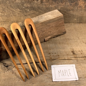 Handmade Wooden Hair Pin / Hair Fork Maple