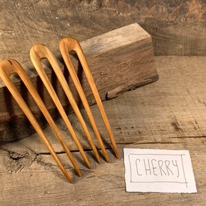 Handmade Wooden Hair Pin / Hair Fork Cherry