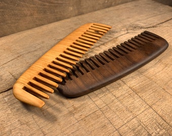 Long Handmade Wood Comb (WIDE TOOTH)