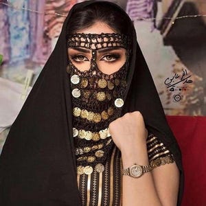 Coins Face Veil, Dancing Face Mask, Egyptian Coins Mask, Arabian Mask, Oriental Face Veil, Dance Accessories, Middle Eastern Face Veil, Veil