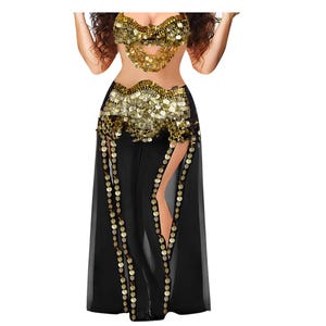 【新品】エジプト製黒スパンコール刺繍入りベリーダンスセットアップ エジプト製スパンコール刺繍入りベリーダンスセットアップ