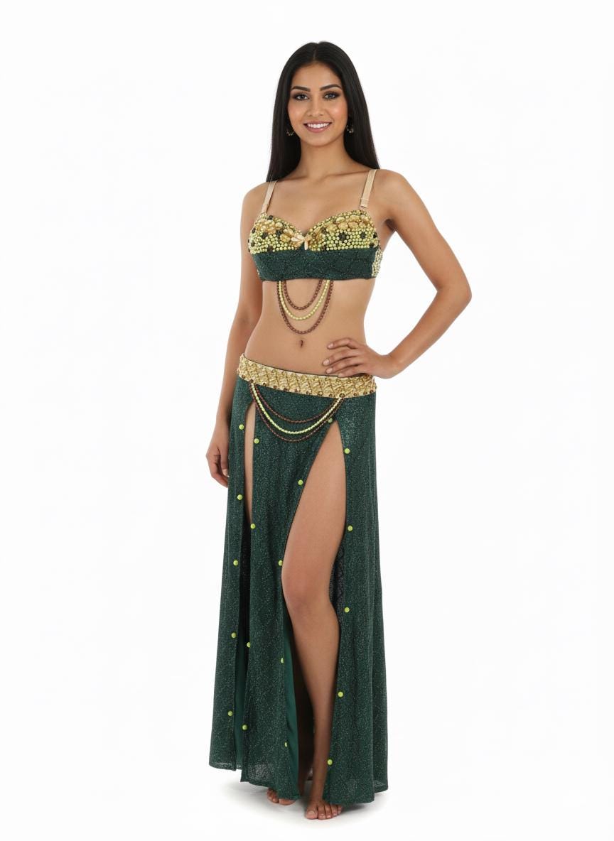 Belly Dance Outfit Green - Etsy