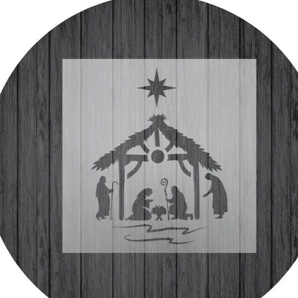 Pochoir de la Nativité sainte nuit - Pochoirs pour biscuits - Pochoirs de décoration de biscuits - Pochoirs de décoration de gâteau