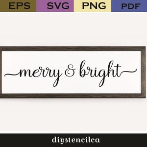 Merry and bright SVG | Christmas Svg  signs,  Cutting files for Silhouette Cameo, ScanNCut, Cricut, Commercial Use