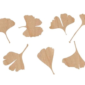 Foglie di Ginkgo tagliate al laser – Forniture artigianali fai da te, ritagli di legno per gioielli, ornamenti e decorazioni per la casa