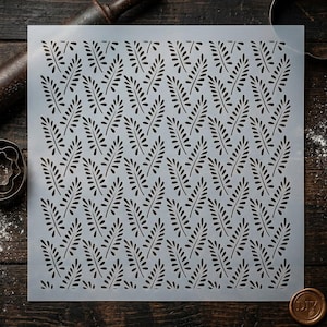 Sprig Stencil Botanical Floral Pattern Leaf Template for DIY Crafts Reusable Mylar Stencil for Painting Furniture Walls Wood Fabric