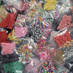 Sacos misteriosos de argila de polímero, materiais para artesanato, decoração de slime, amostras de argila de polímero, pacotes aleatórios de granulado falso, materiais para artesanato NÃO COMESTÍVEIS