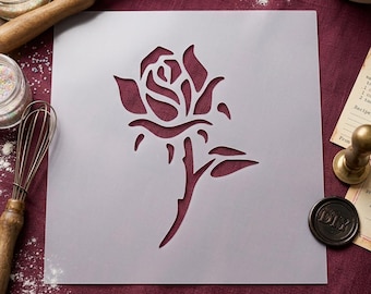 Rose Stencil for Painting Premium Mylar Flower Stencil for DIY Crafts Holiday Floral Design Reusable Stencil for Wood Paper Fabric