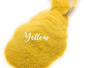 Yellow Iridescent Fine Glitter, Sunshine Yellow Fine Glitter Powder GL14, craft supplies