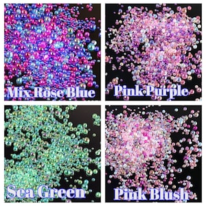 3D Mini Bubble Ball Caviar Beads - Mixed Sizes for DIY Jewelry, Charms, Nail Art, Glass Globe Filler, 10g Pack - Craft Supplies - NON EDIBLE