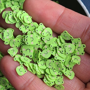 Saupoudrer de pâte polymère Grenouille magique, saupoudrer de crapaud vert, Fournitures créatives, saupoudrer de pâte polymère grenouille verte, saupoudrer de non-comestibles