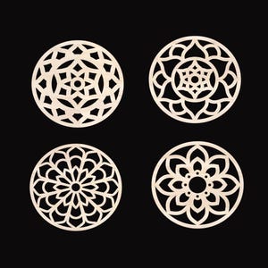 Set di 4 stencil in legno per pasta madre - Set di stencil per la cottura del pane - Taglio laser