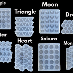 Ohrstecker aus Resin: Stern, Mond, Apfel, Blatt, Herz