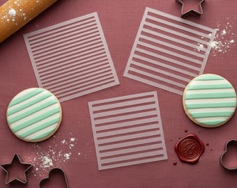 Stripe Stencils Set: Small, Medium, Large - DIY Crafts & Cookies