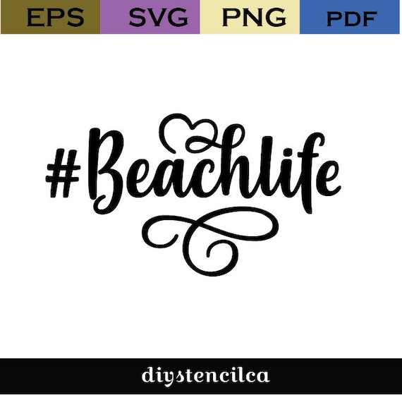 Beachlife Svg, Beach Svg , Hashtag beach life Svg , Hashtag svg Cutting files for Silhouette Cameo, ScanNCut, Cricut, Commercial Use