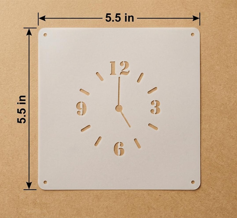 Clock Stencil for DIY Crafts - Premium Mylar Template for Holiday Decor and Custom Clock Faces - Reusable Dial Pattern for Art Projects 画像 5