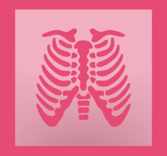 Rib Cage Stencil Rib Stencil Skeleton Stencil Ribcage Etsy
